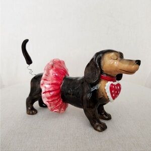 Blue Sky Clayworks Dachshund Dog In Tutu Figure Valentine’s Day Decor Gift Heart